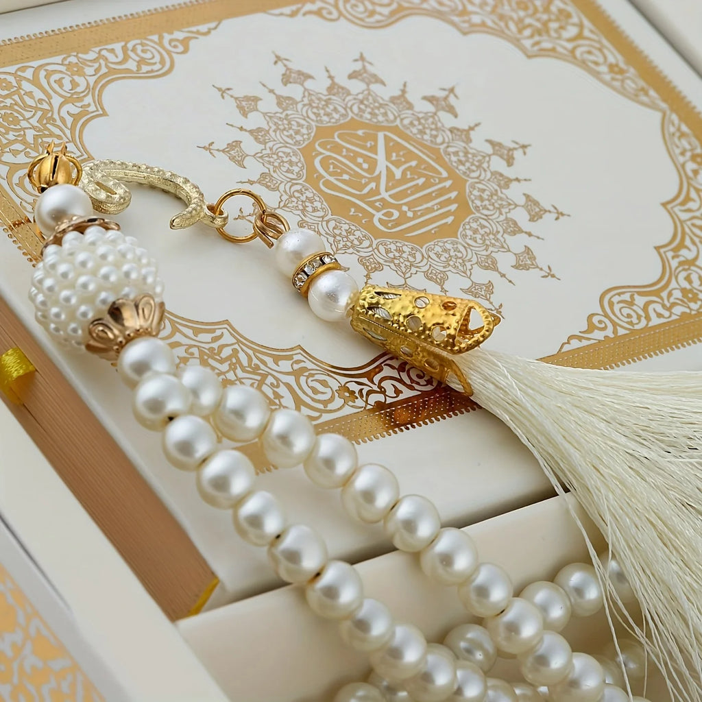 1PCS Islamic prayer bead, a Muslim party gift, a set of prayer beads for both men and women with a prayer mat, Islamic gift