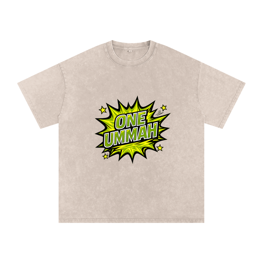 Snow Washed Oversized Cotton T-Shirt