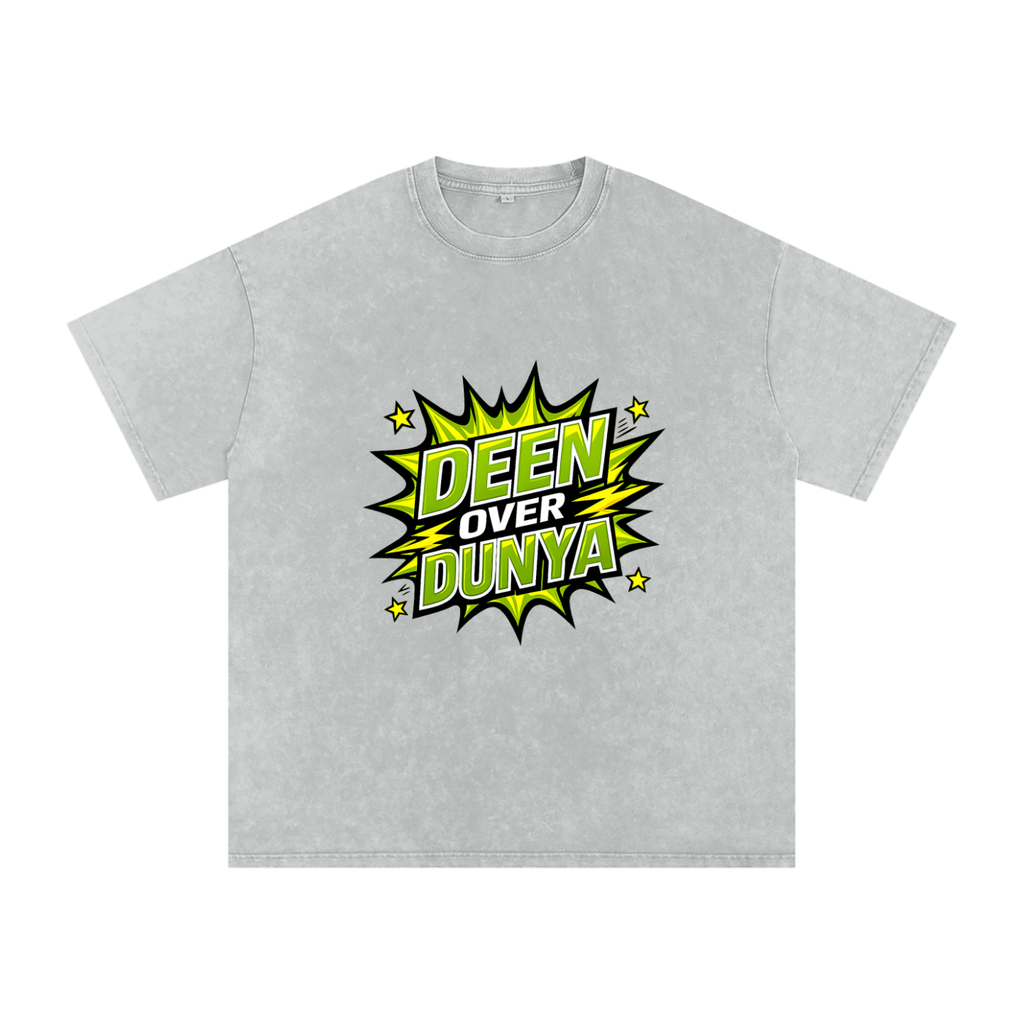 Snow Washed Oversized Cotton T-Shirt
