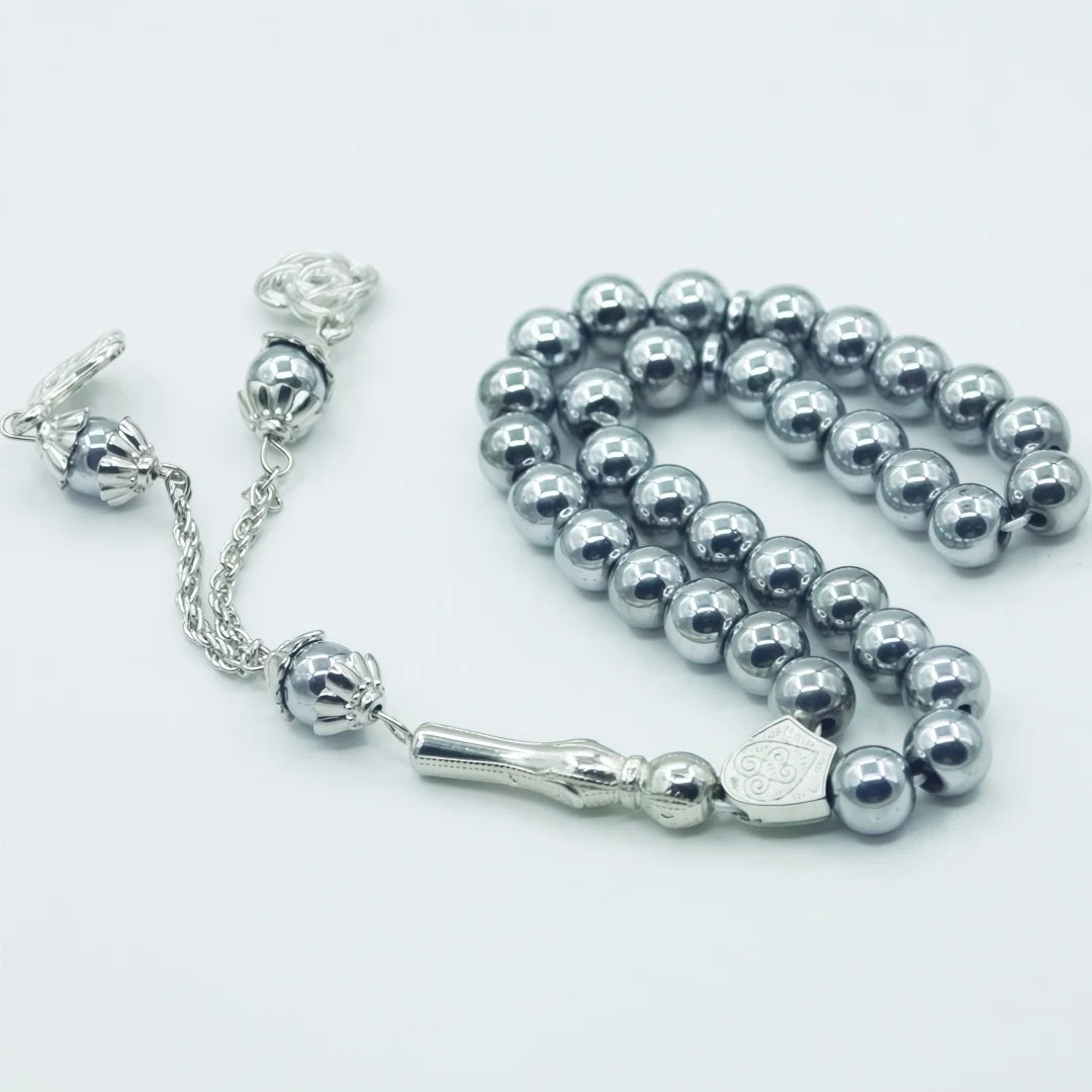 Islamic Prayer Beads 8mm 33 Beads Natural Stone Muslim Prayers Bead Daily Dhikr Tasbeeh Subha Tasbih Gift for Ramadan Hajj Umrah