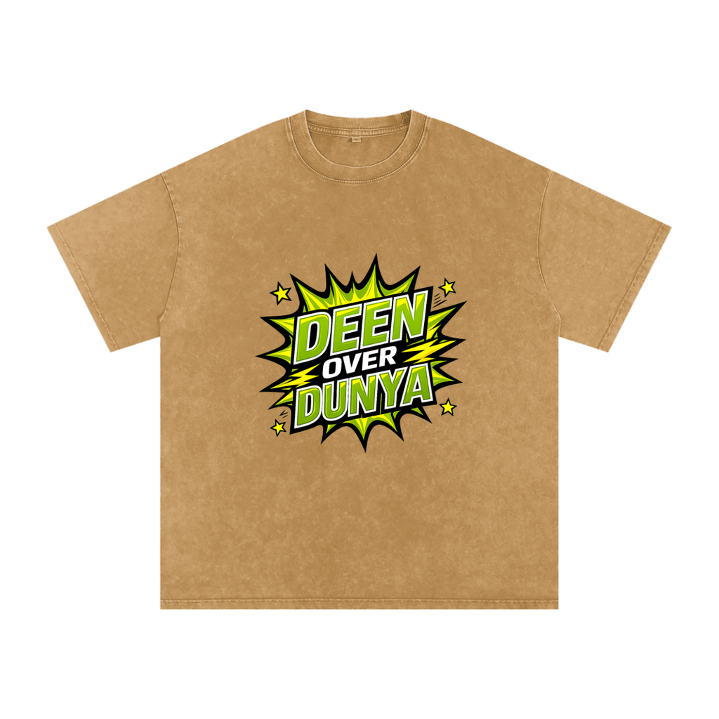 Snow Washed Oversized Cotton T-Shirt