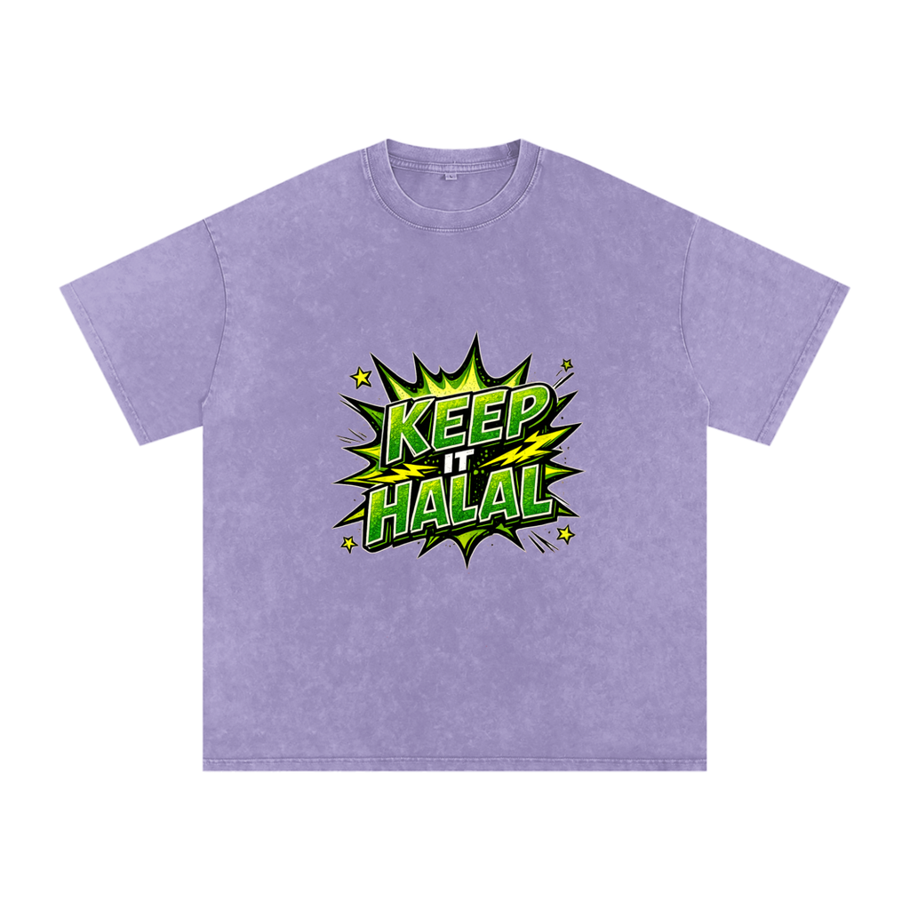 Snow Washed Oversized Cotton T-Shirt