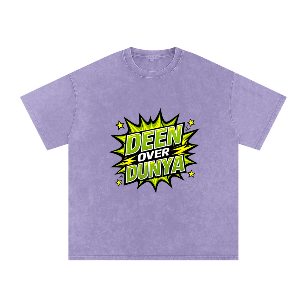 Snow Washed Oversized Cotton T-Shirt