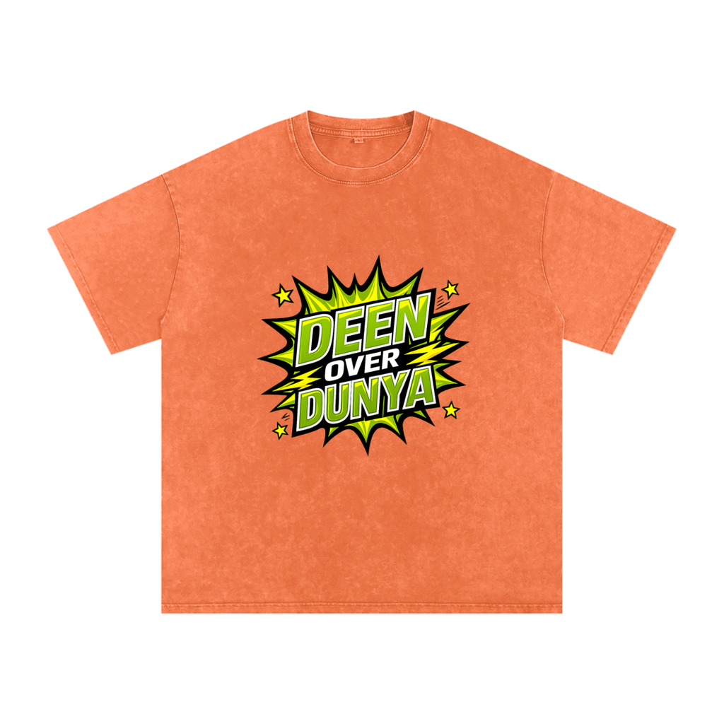 Snow Washed Oversized Cotton T-Shirt