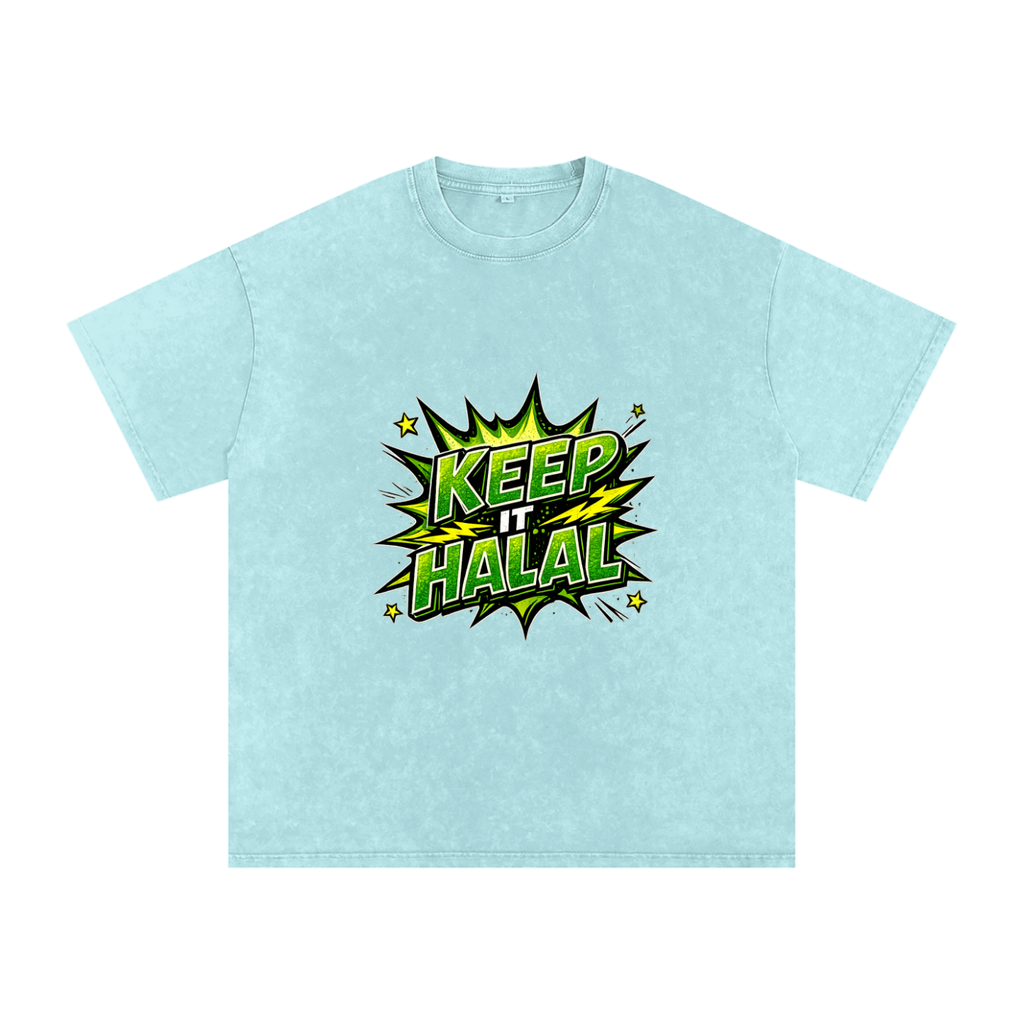 Snow Washed Oversized Cotton T-Shirt