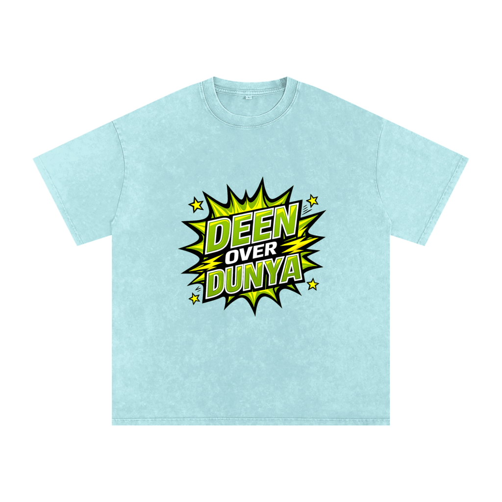 Snow Washed Oversized Cotton T-Shirt