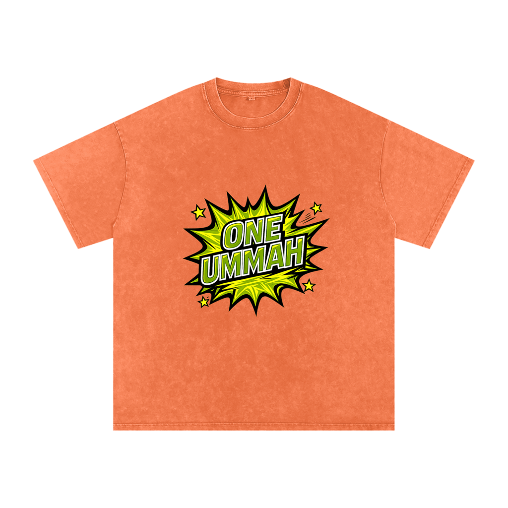 Snow Washed Oversized Cotton T-Shirt