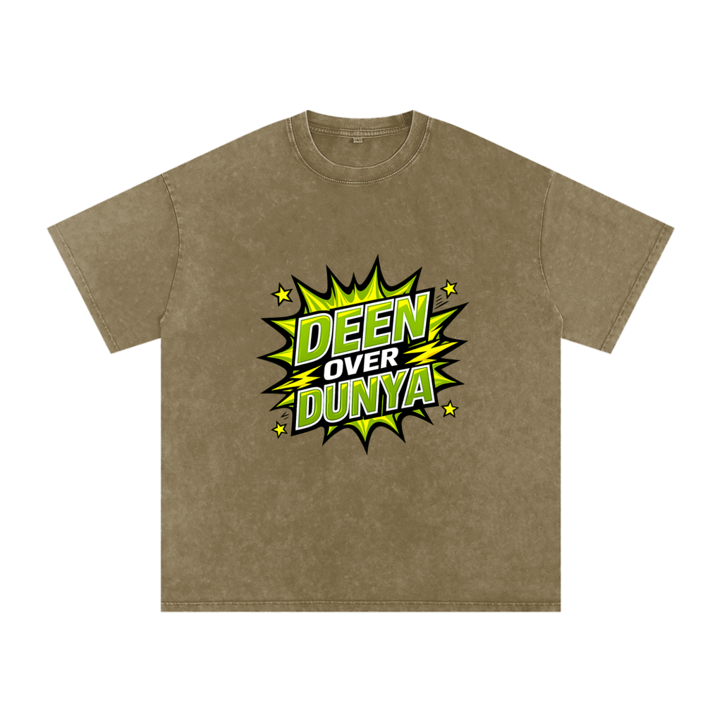 Snow Washed Oversized Cotton T-Shirt