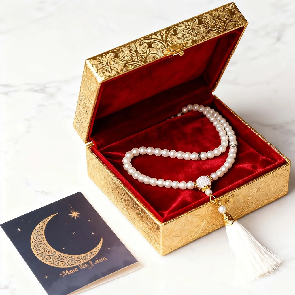 1PCS Islamic prayer bead, a Muslim party gift, a set of prayer beads for both men and women with a prayer mat, Islamic gift