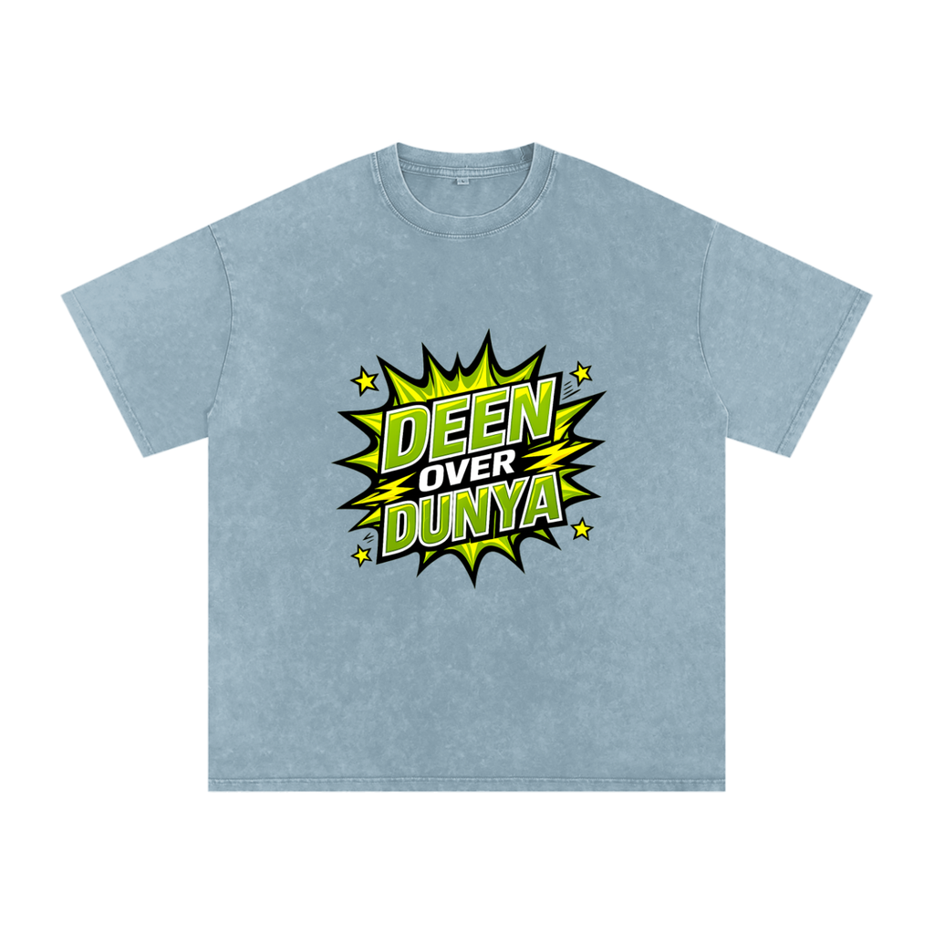 Snow Washed Oversized Cotton T-Shirt