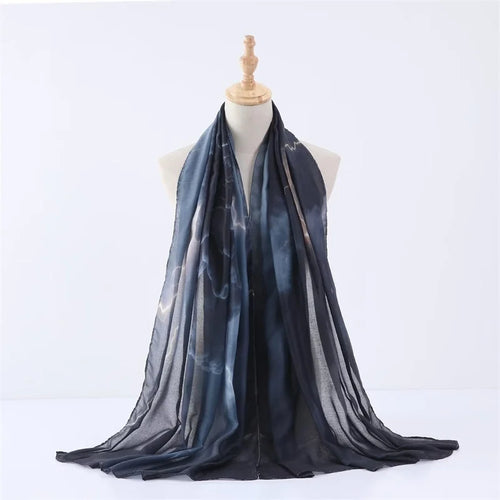 2026 New Muslim Hijab Scarf Soft Breathable Cloud Print Bandana Islamic Shawl Headscarf Daily Wear Neck Wrap Accessory for Women