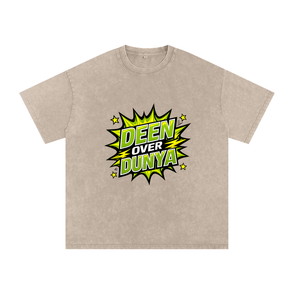 Snow Washed Oversized Cotton T-Shirt